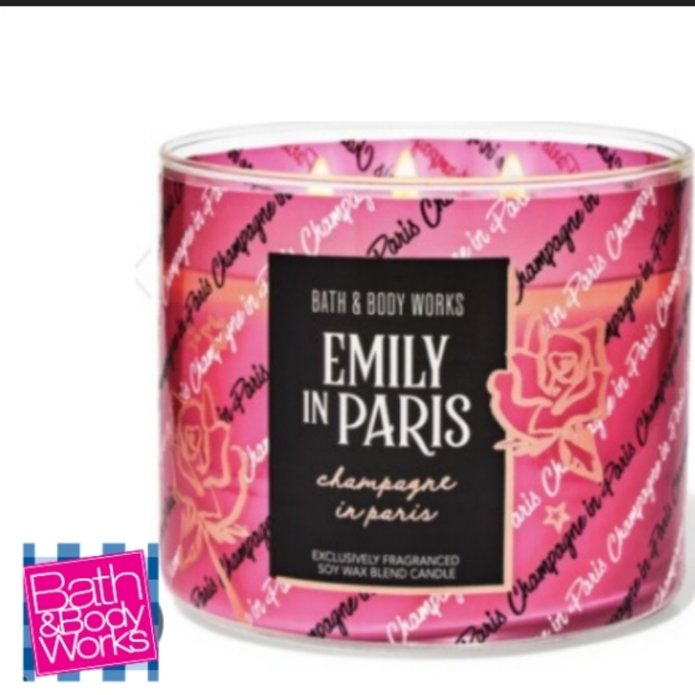 Bath & Body Works Emily in Paris Champagne In Paris 3 Wick Candle NWT
